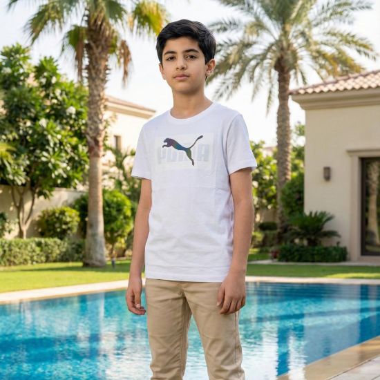 صورة تيشيرت بوما ابيض  ولادي